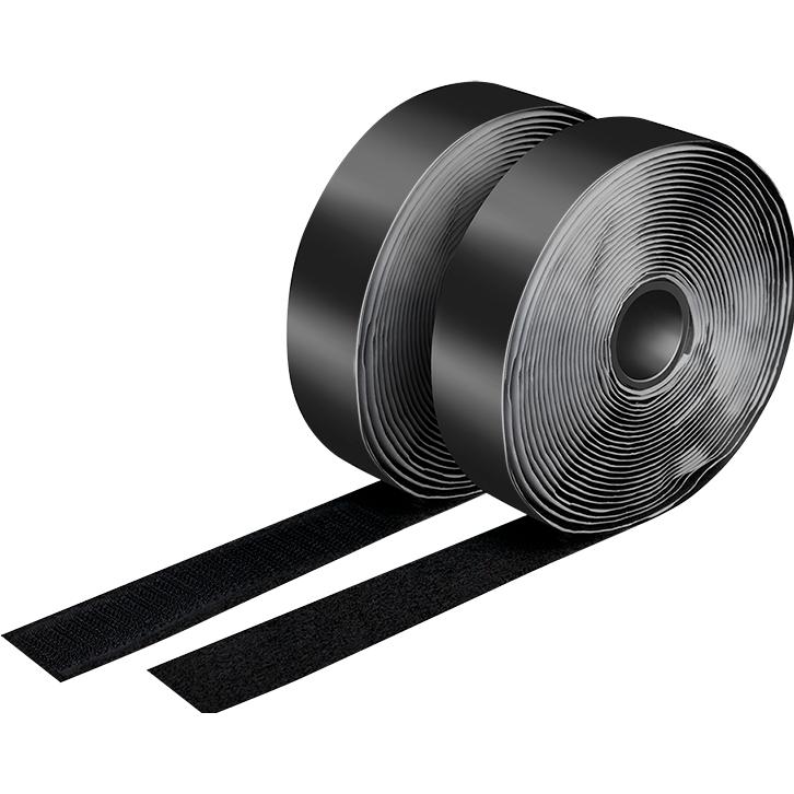 Thumbnail - LogiLink, Klettband, Selbstklebendes Klettband-Set, schwarz, 25 mm breit, Rolle, 5 m (25 mm)