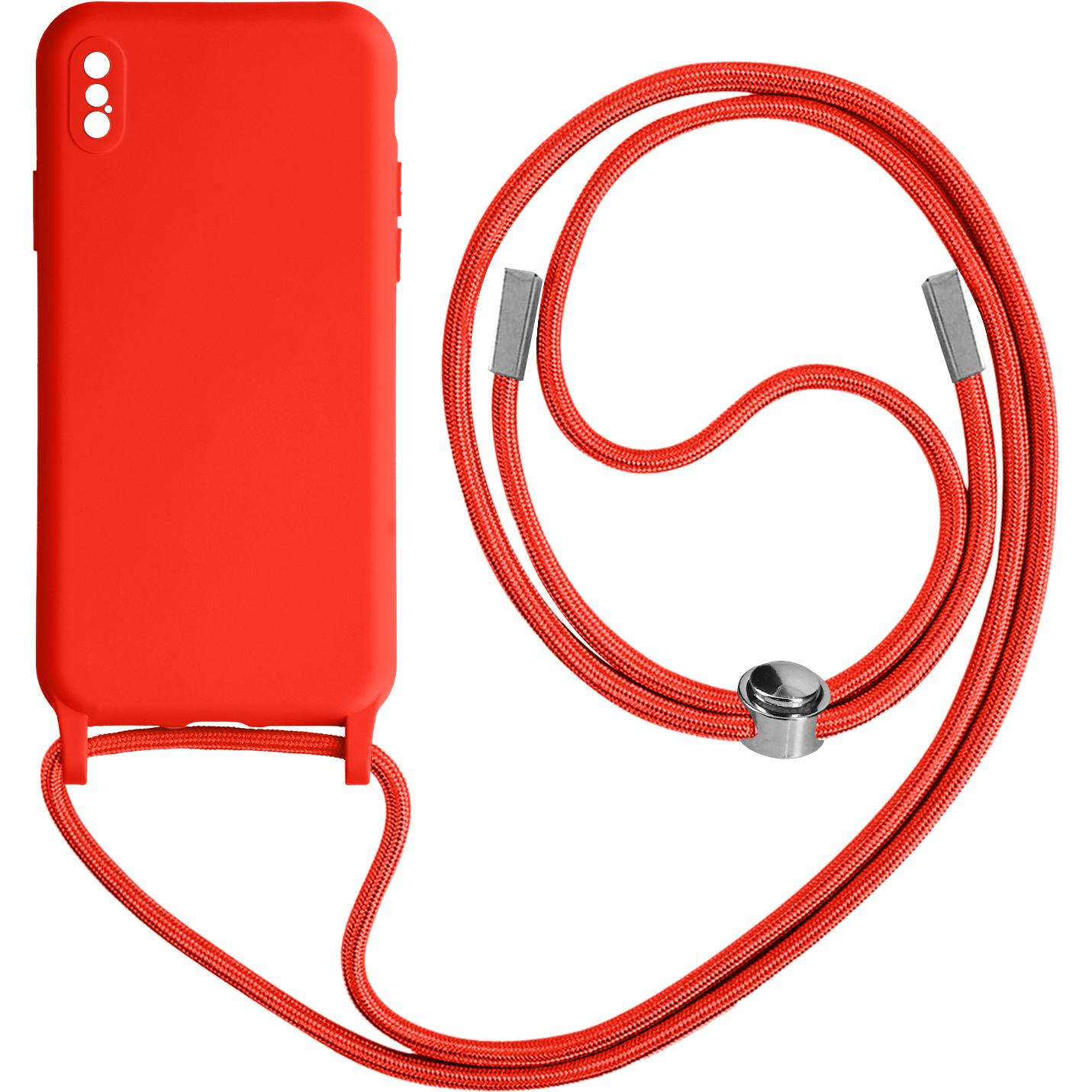 Avizar Halbsteife Schutzhülle mit Kette Series, Handykette, Rot