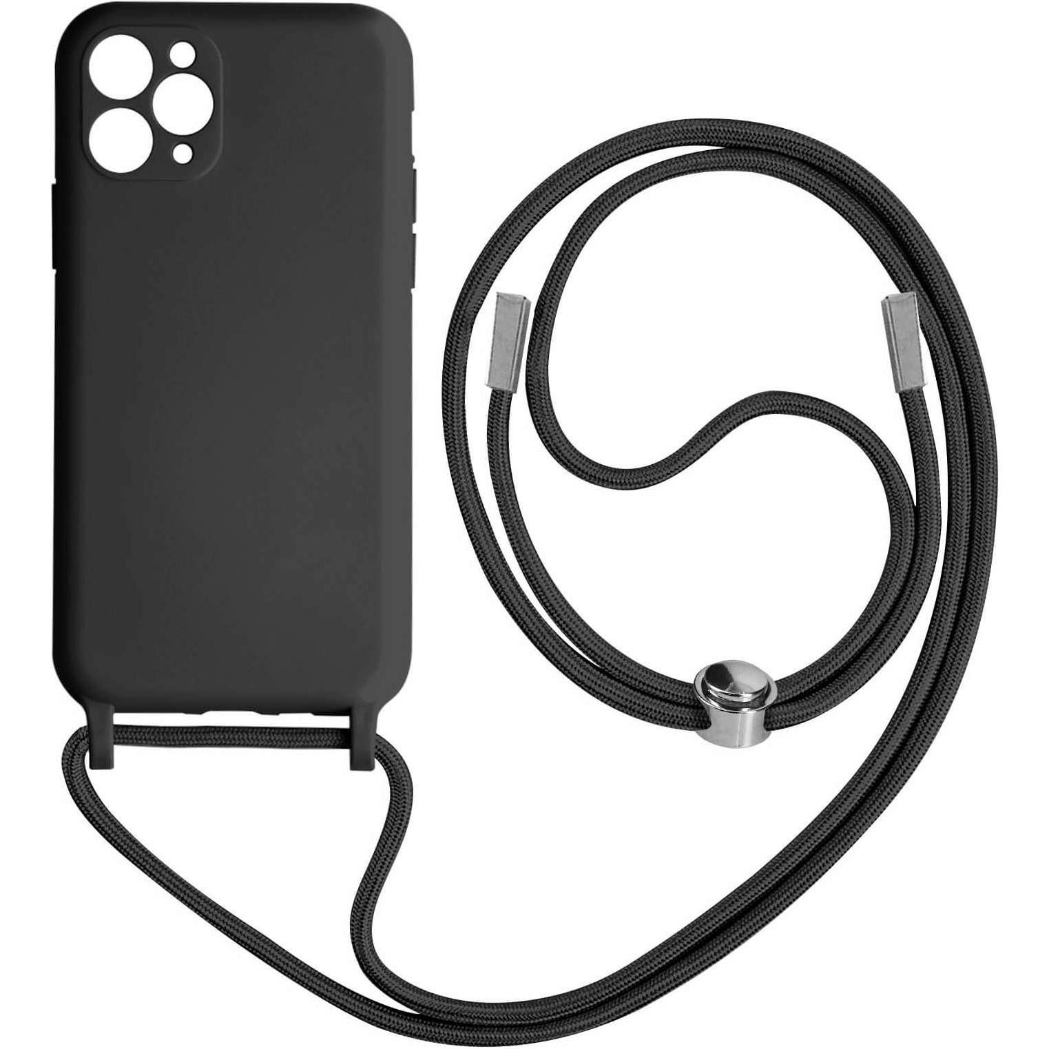Avizar Halbsteife Schutzhülle mit Kette Series, Handykette, Schwarz