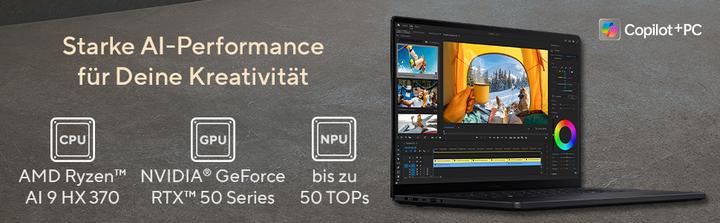 Produktbild ASUS ProArt P16 (16", AMD Ryzen AI 9 HX 370, 32 GB, 2000 GB, DE)