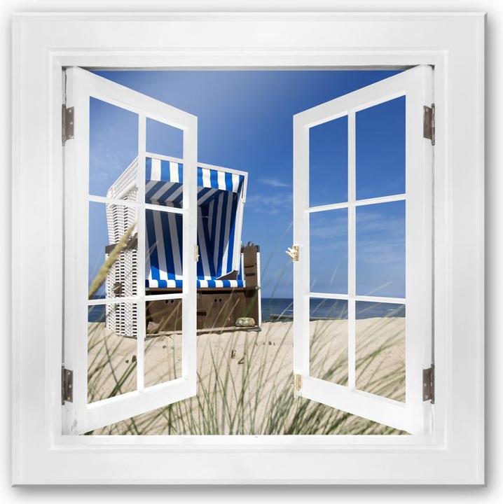 Actual product image Trenddeko 3D window square - beach chair (50 x 50 cm)