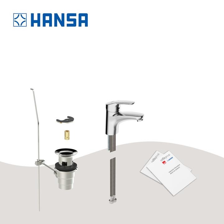 Immagine prodotto Hansa Miscelatore Hansamix per lavabo, con scarico a scomparsa, con freno acqua, sporgenza: 141 mm