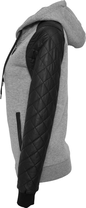 Immagine prodotto Urban Classics Donna con cappuccio con cappuccio in pelle diamante con finta manica e zip (S)