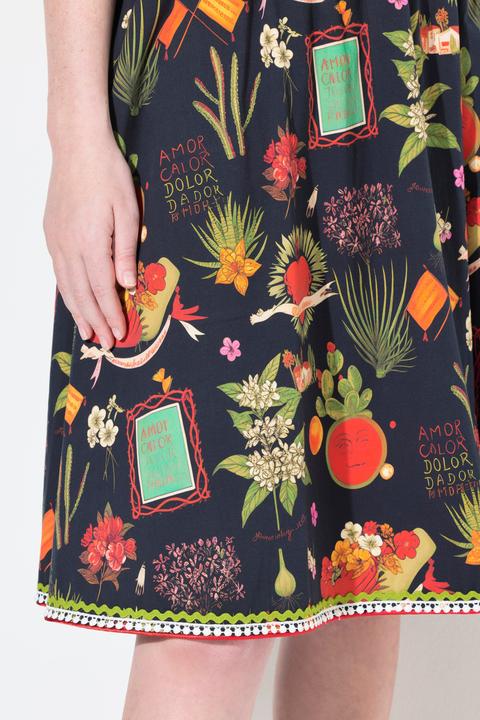 Image du produit Ulla Popken Robe imprimé champêtre, taille élastique et coupe évasée (48)
