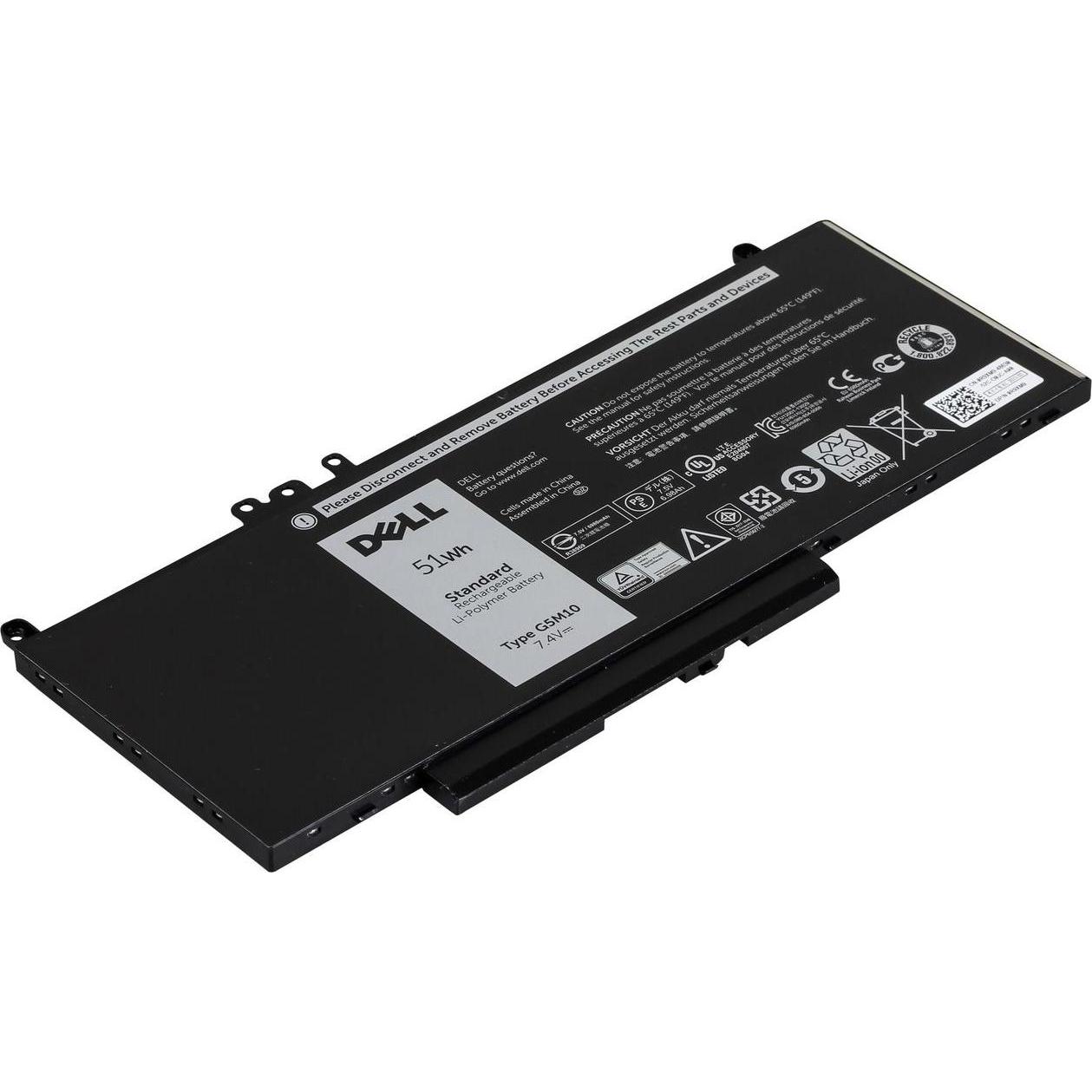Dell Laptop-Batterie (4 Zellen, 6460 mAh), Notebook Akku, Schwarz