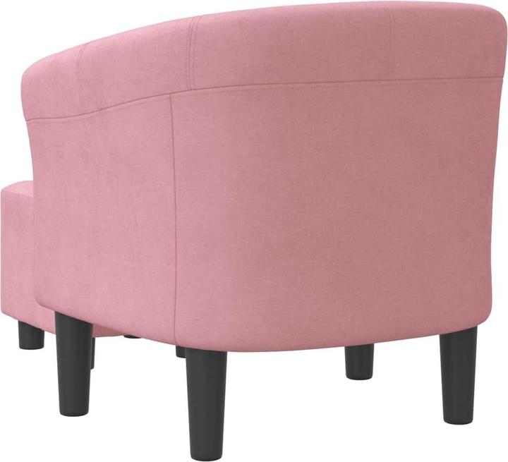Produktbild vidaXL Clubsessel mit Fusshocker Rosa Samt,Farbe: Rosa,Material