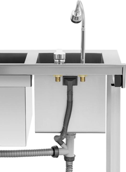 Produktbild Royal Catering Cocktail Station Cocktailtheke Cocktailbar Theke Edelstahl Wasserhahn Eisfach (Cocktail Set)