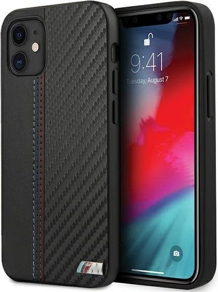 Produktbild BMW M Hard Case PU Carbon Tricolor Stitch für Apple iPhone 12 mini - black (Apple iPhone 12 mini)