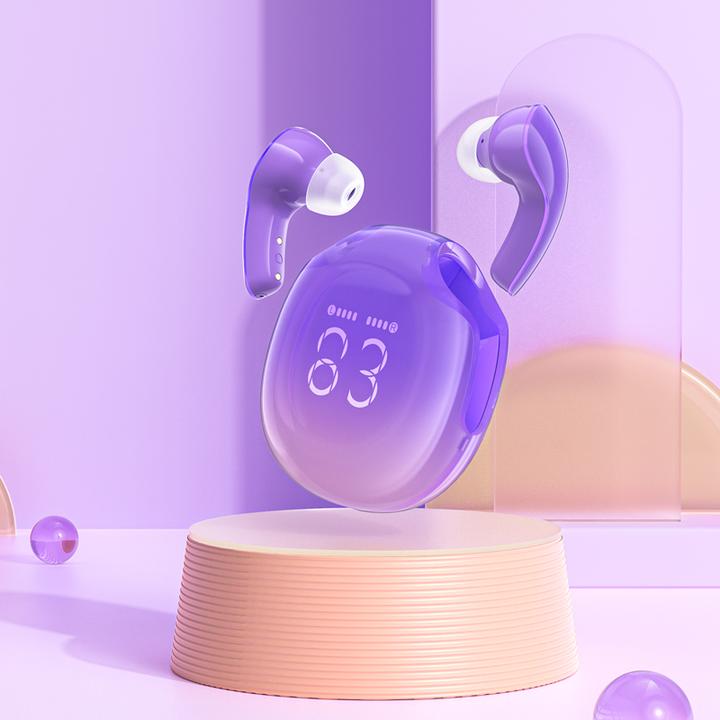 Produktbild Acefast Earphones TWS T9, Bluetooth 5.3, IPX4 (grape purple) (ANC, 6.50 h, Kabelgebunden)
