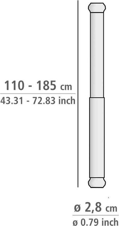 Actual product image Wenko Luz metal telescopic shower curtain rail