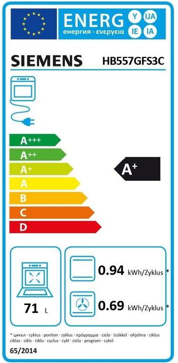 Energie-Label Siemens HB557GFS3C