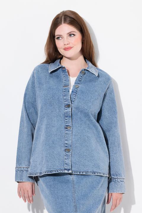 Image du produit Ulla Popken Surchemise en jean, col chemise, manches longues, coton biologique (50, 52)