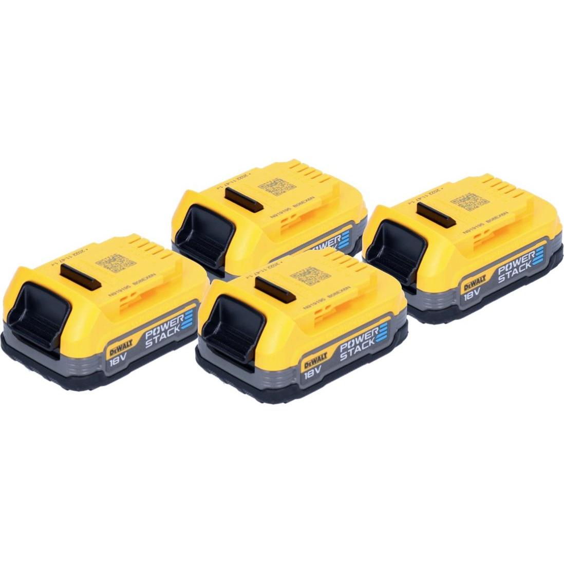 Thumbnail - DeWalt, Werkzeugakku + Ladegerät, Akku Set DCBP 034 E4 4x Powerstack Akku 18 V 1,7 Ah / 1700 mAh XR Li-Ion - mit Ladesta...