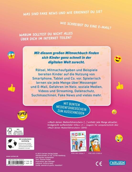 Produktbild Mach deinen Medienführerschein: Dein grosses Mitmachbuch (Deutsch, Igor Dolinger, Thomas Feibel, 2023)