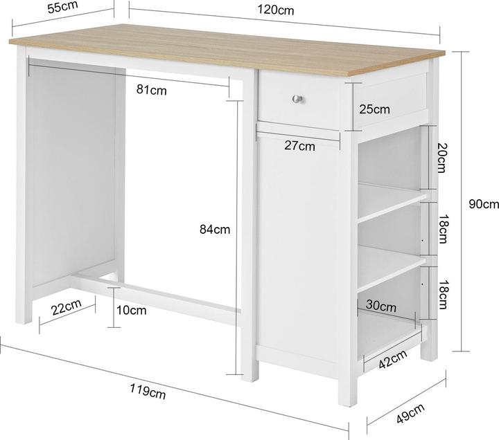 Produktbild SoBuy FWT64-WN (120 x 55 x 90 cm)