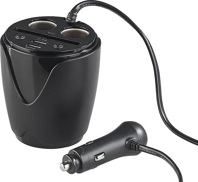 Actual product image Auvisio Car charger with FM transmitter, hands-free speaker and MP3 player