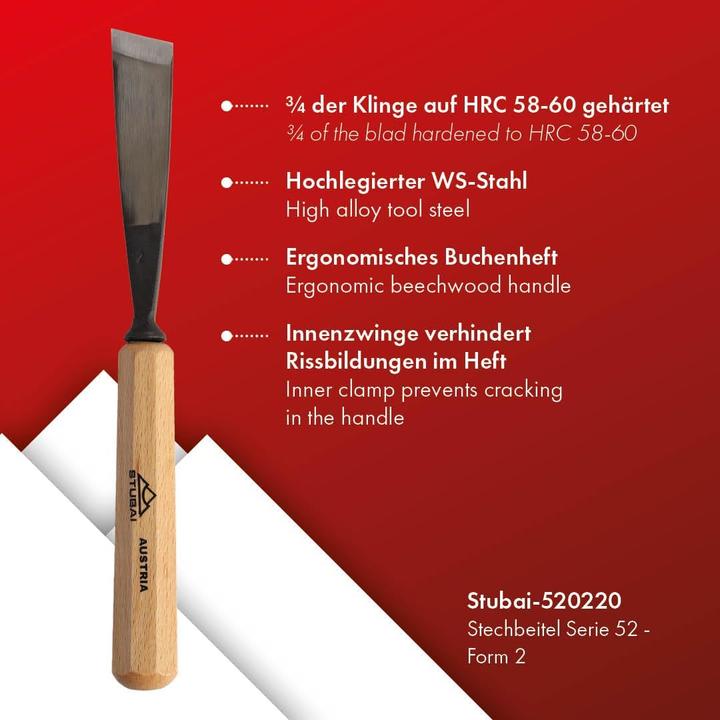 Actual product image Stubai Stechbeitel Serie 52 (20 mm)