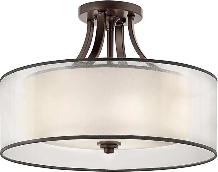 Actual product image Elstead Lighting Lacey ceiling light E27 4-fold mission bronze light umber, earth colour, metallic frosted (E27)