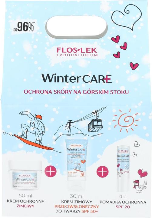 Immagine prodotto Floslek Fos-lok Set per la cura dell'inverno Crema protettiva Mountain Stop 50 ml + Crema 30 ml + Rossetto (Set per la cura del viso)