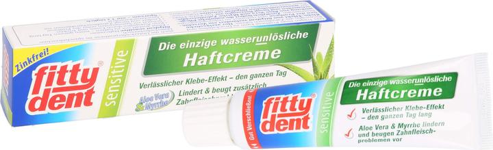 Produktbild Sanhelios fittydent sensitive wasserunlösliche Haftcreme für Zahnprothesen, 40 g Creme