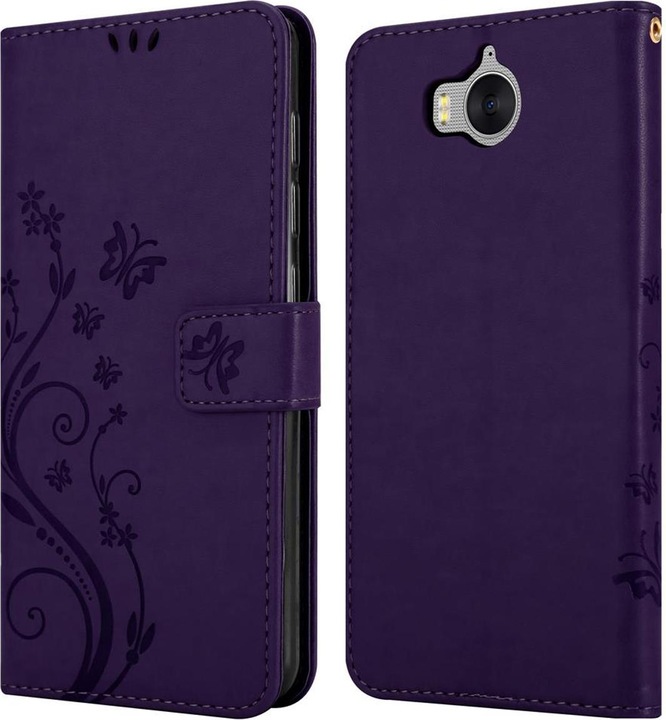 Produktbild Cadorabo Flower Book Cover (Huawei Y6 (2017), Huawei Y5 (2017))