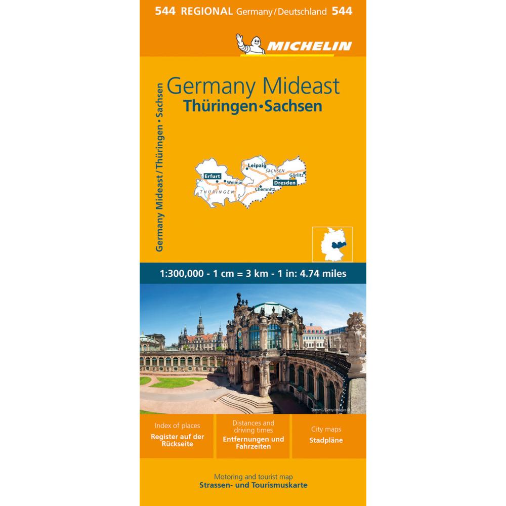 Michelin Thüringen, Sachsen, Landkarte