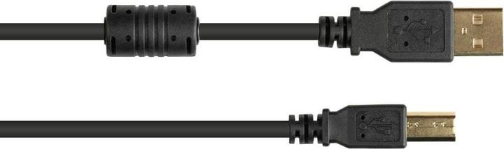 Immagine prodotto Varia SO-36633 - Anschlusskabel USB 2.0 A an B, mit Ferritkern, vergoldet, schwarz, 0,5m (0.50 m, USB 2.0)