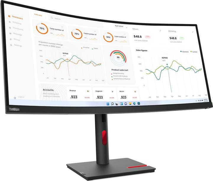 Actual product image Lenovo ThinkVision T34w-30 (3440 x 1440 pixels, 34")