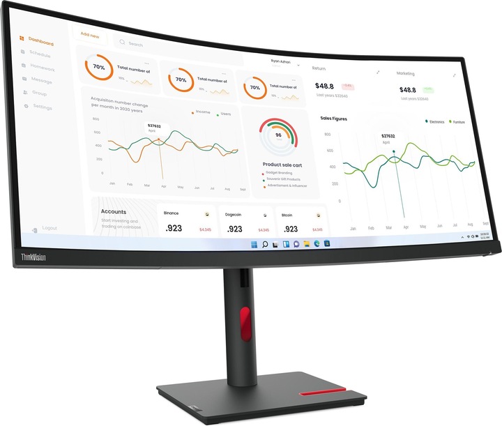Produktbild Lenovo ThinkVision T34w-30 (3440 x 1440 Pixel, 34")