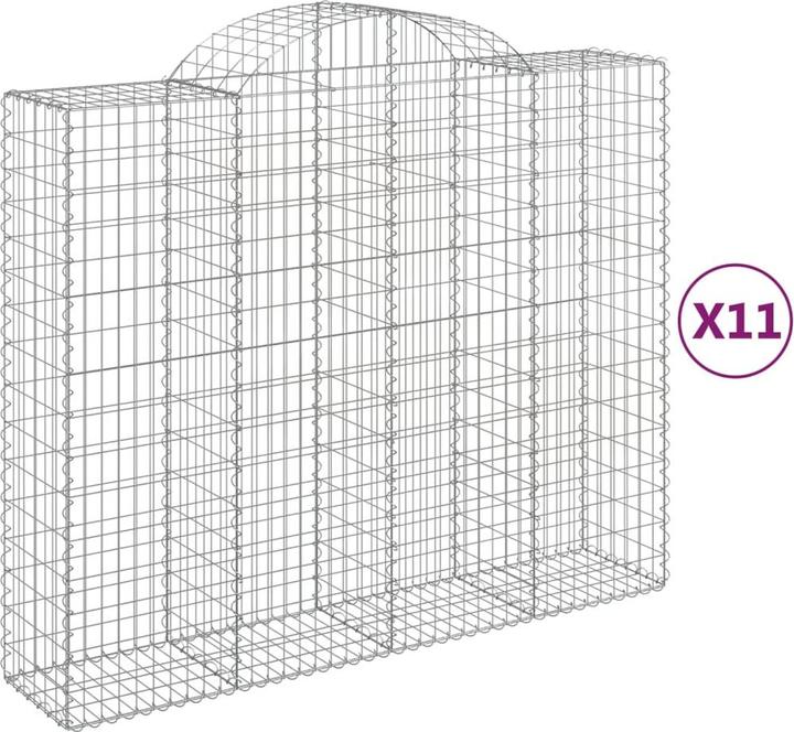 Immagine prodotto VidaXL Gabionen mit Hochbogen 11Stk. 200x50x160/180cm Verzinktes Eisen