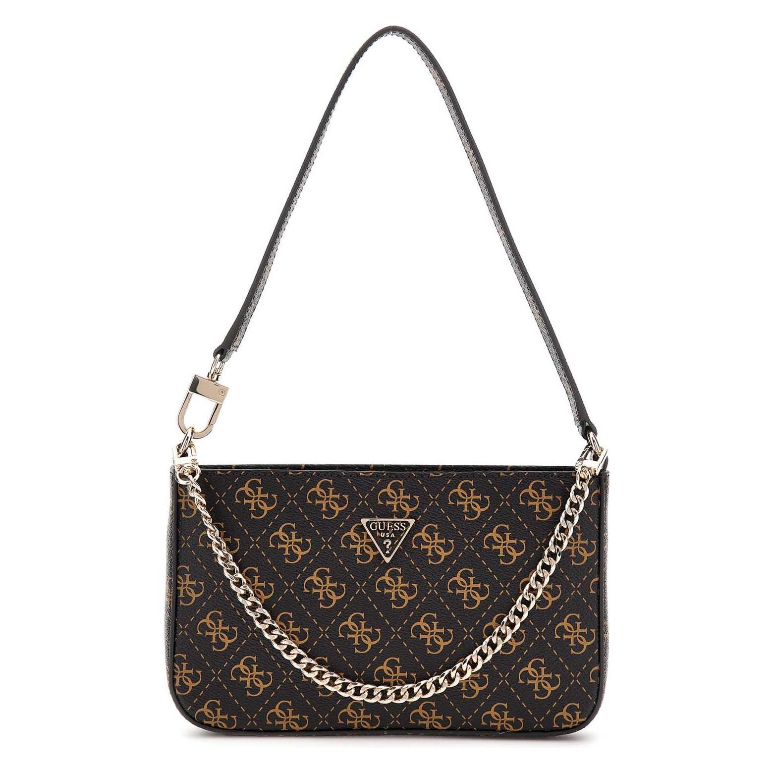 Guess, Damen, Handtasche, Noelle Ii Mini Top Zip Shoulder Bag, Braun