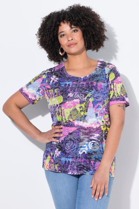 Image du produit Angel of Style T-shirt, motif graffitis avec petits strass scintillants (60)