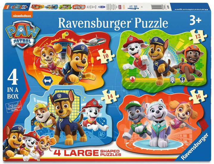 Productafbeelding Ravensburger 4 in 1 gevormde puzzels - Paw Patrol (16 onderdelen)