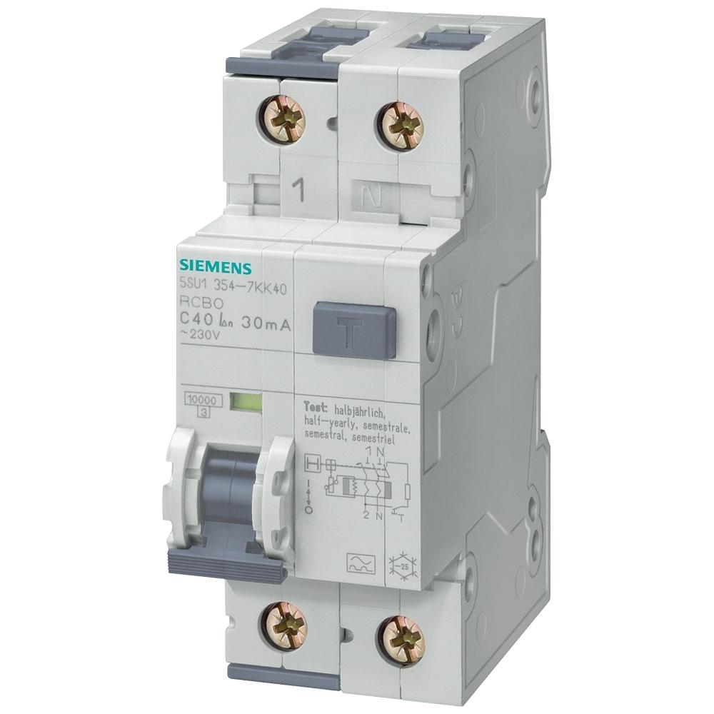 Siemens, Schutzschalter, RCBO type A 30mA, 10kA, 1+N-pole B 16A