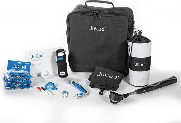 Jucad Set golf bag #3 - wheel bag, towel, multi-purpose brush, telescopic golf net