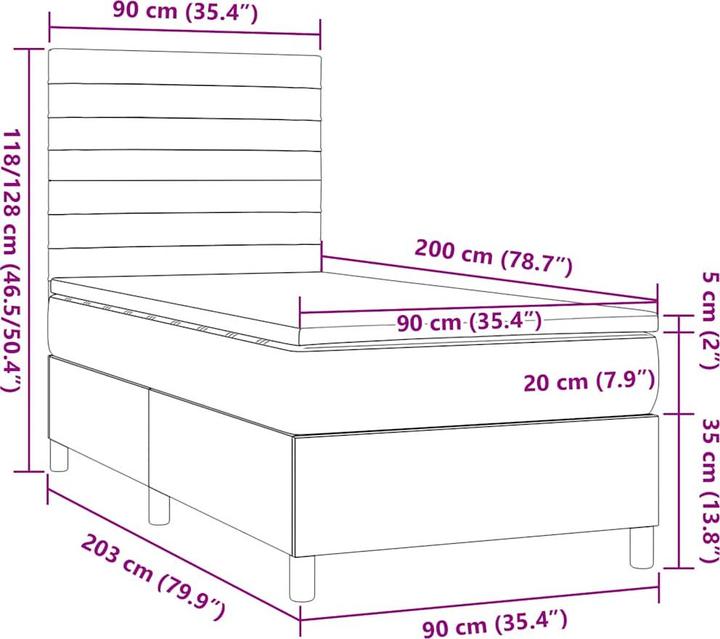 Image du produit vidaXL Boxspringbett (90 x 200 cm)