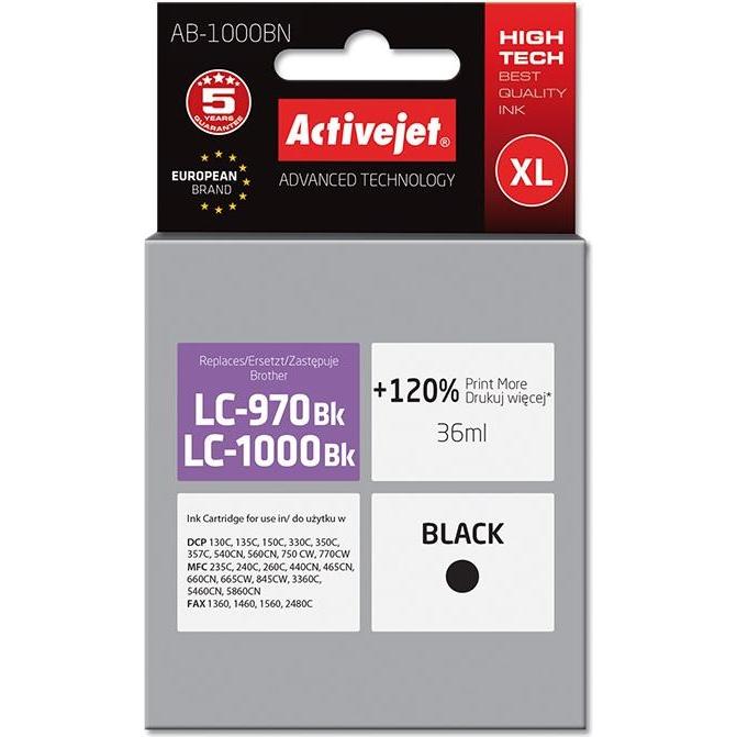 Activejet, Druckerpatrone, AB-1000BN Druckerpatrone (e) Kompatibel Hohe (XL-) Ausbeute (BK)