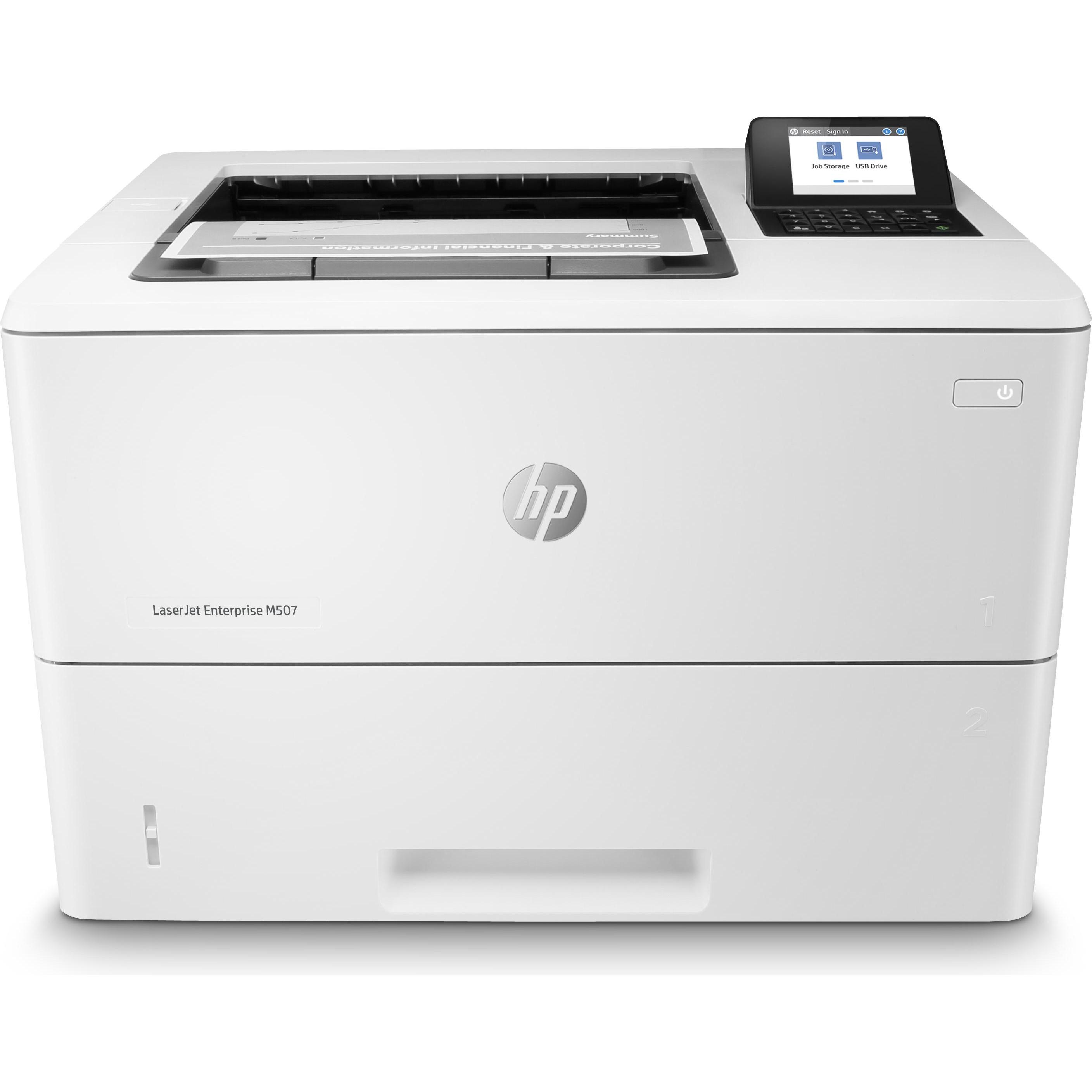 HP LaserJet Enterprise M507dn (Laser, Schwarz-Weiss), Drucker, Weiss