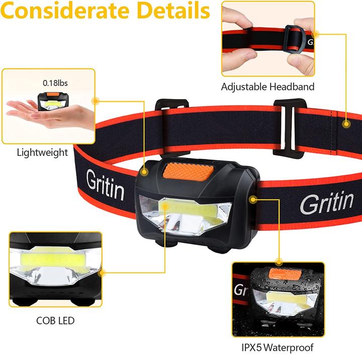 Produktbild Gritin LED Stirnlampe Mini (140 lm)
