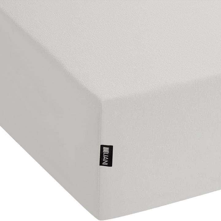 Actual product image Beliani Fitted sheet cotton light grey 200 x 200 cm JANBU (200 x 200 cm)