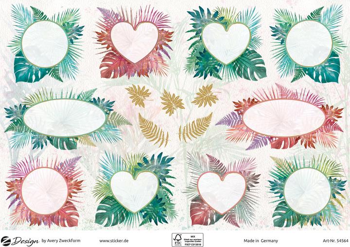 Image du produit Avery Autocollants à motifs A5 DEKO fougères