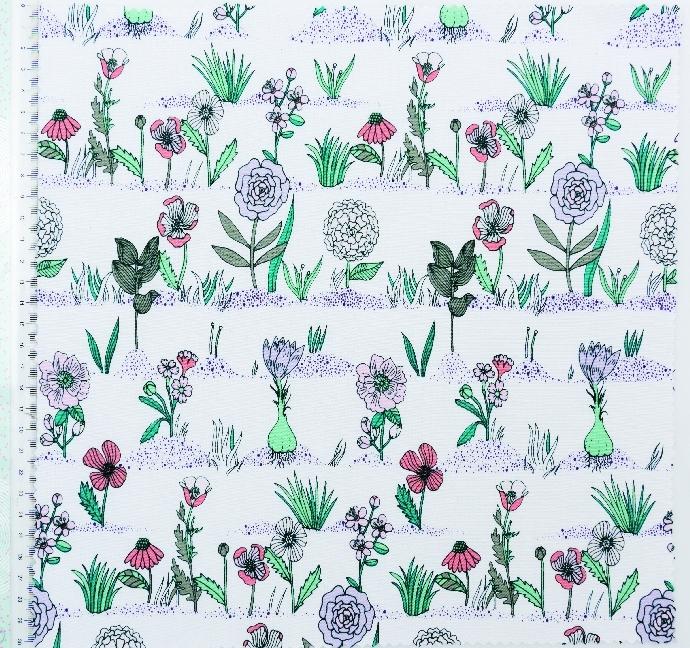 Rico Design Stoff Weiss,Pflanzen.50x140.18715.50.92 (50 x 140 cm)