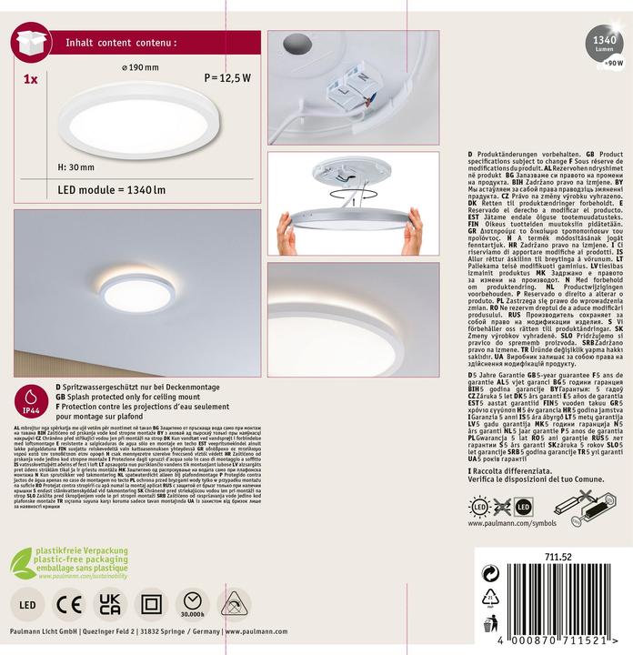 Productafbeelding Paulmann Atria Shine achtergrondverlichting (850 lm)
