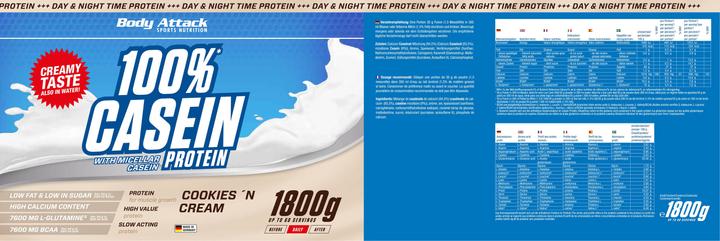 Produktbild Body Attack 100 % Casein Protein (1800g Dose) (Banane, 1 Stk., 1800 g)
