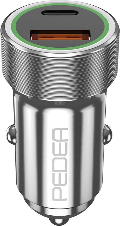 Produktbild Pedea KFZ-Schnelladegerät ""Dual"" 20 Watt für USB Typ A/C, silb