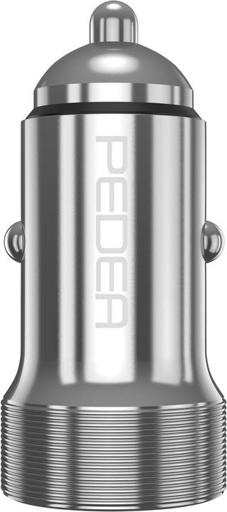 Produktbild Pedea KFZ-Schnelladegerät ""Dual"" 20 Watt für USB Typ A/C, silb