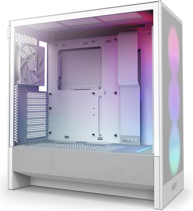Actual product image NZXT H5 Flow RGB ( 2024 ) (white, tempered glass) (ATX, mATX, E-ATX, Mini-ITX)