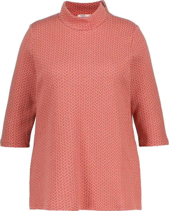 Produktbild Ulla Popken Sweatshirt, Jacquard, Stehkragen, 3/4-Arm (46, 48)