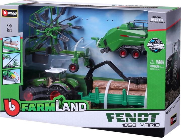 Produktbild Bburago Fendt mit 3 Anhänger