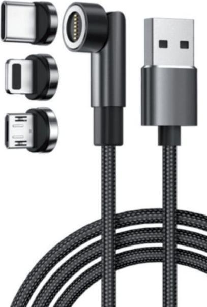 Produktbild Générique USB 3-fach-Ladekabel mit USB-C, Micro-B, Lightning (18 W)